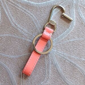 Coach Patent Leather Coral Pink Keychain Purse Charm!